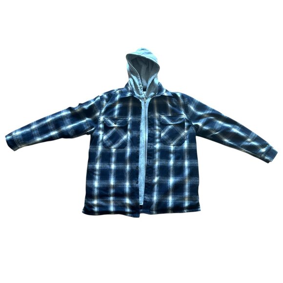 UNIF Vago Plaid Flannel Hooded Jacket Women's Size Small - Picture 3 of 8